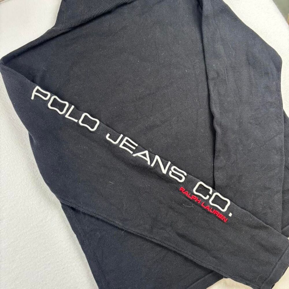 Vintage Polo Jeans Co Ralph Lauren Black Turtleneck Sweater - Women's XL - Picture 6 of 6